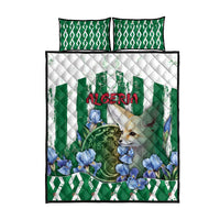 Algeria Quilt Bed Set Fennec And Iris Grunge Style - Wonder Print Shop