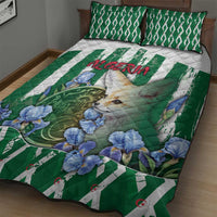 Algeria Quilt Bed Set Fennec And Iris Grunge Style - Wonder Print Shop
