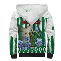 Personalized Algeria Sherpa Hoodie Fennec And Iris Grunge Style - Wonder Print Shop