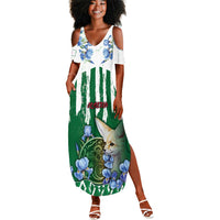 Personalized Algeria Summer Maxi Dress Fennec And Iris Grunge Style - Wonder Print Shop