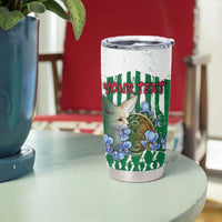 Personalized Algeria Tumbler Cup Fennec And Iris Grunge Style - Wonder Print Shop