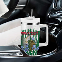 Personalized Algeria Tumbler With Handle Fennec And Iris Grunge Style - Wonder Print Shop