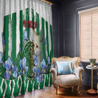 Algeria Window Curtain Fennec And Iris Grunge Style - Wonder Print Shop