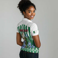 Personalized Algeria Women Polo Shirt Fennec And Iris Grunge Style - Wonder Print Shop
