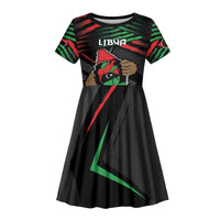 Personalized Libya In My Veins Kid Short Sleeve Dress - Wonder Print Shop