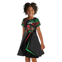 Personalized Libya In My Veins Kid Short Sleeve Dress - Wonder Print Shop