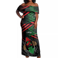 Personalized Libya In My Veins Off Shoulder Maxi Dress - Wonder Print Shop