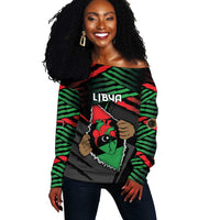Personalized Libya In My Veins Off Shoulder Sweater - Wonder Print Shop