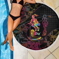 Jumping Fitness Beach Blanket Trampoline Workout Pop Art