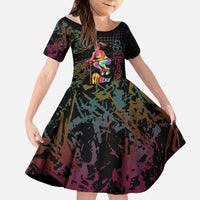Personalized Jumping Fitness Kid Short Sleeve Dress Trampoline Workout Pop Art