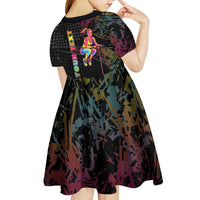 Personalized Jumping Fitness Kid Short Sleeve Dress Trampoline Workout Pop Art