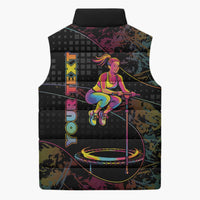 Personalized Jumping Fitness Sleeveless Puffer Jacket Trampoline Workout Pop Art