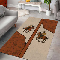Cowboy Area Rug Horse Riding Retro Western Yoke