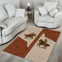 Cowboy Area Rug Horse Riding Retro Western Yoke