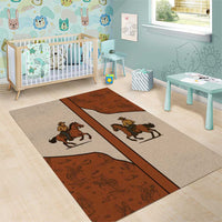 Cowboy Area Rug Horse Riding Retro Western Yoke