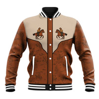 Cowboy Baseball Jacket Horse Riding Retro Western Yoke