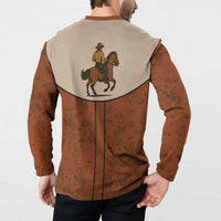 Cowboy Button Sweatshirt Horse Riding Retro Western Yoke