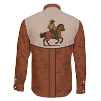 Cowboy Family Matching Off The Shoulder Long Sleeve Dress and Hawaiian Shirt Horse Riding Retro Western Yoke