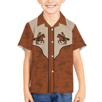 Cowboy Family Matching Puletasi and Hawaiian Shirt Horse Riding Retro Western Yoke