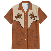 Cowboy Family Matching Short Sleeve Bodycon Dress and Hawaiian Shirt Horse Riding Retro Western Yoke