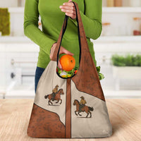Cowboy Grocery Bag Horse Riding Retro Western Yoke