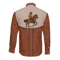 Cowboy Long Sleeve Button Shirt Horse Riding Retro Western Yoke