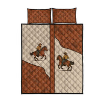 Cowboy Quilt Bed Set Horse Riding Retro Western Yoke