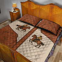 Cowboy Quilt Bed Set Horse Riding Retro Western Yoke