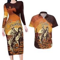Cowboy Couples Matching Long Sleeve Bodycon Dress and Hawaiian Shirt Ride Em Cowboy