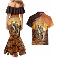 Cowboy Couples Matching Mermaid Dress and Hawaiian Shirt Ride Em Cowboy