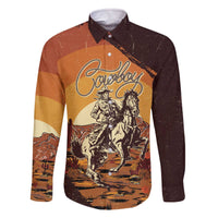 Cowboy Family Matching Off The Shoulder Long Sleeve Dress and Hawaiian Shirt Ride Em Cowboy