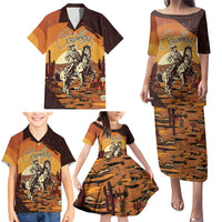 Cowboy Family Matching Puletasi and Hawaiian Shirt Ride Em Cowboy