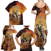 Cowboy Family Matching Summer Maxi Dress and Hawaiian Shirt Ride Em Cowboy