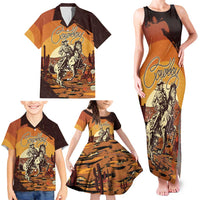 Cowboy Family Matching Tank Maxi Dress and Hawaiian Shirt Ride Em Cowboy