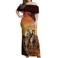 Cowboy Off Shoulder Maxi Dress Ride Em Cowboy