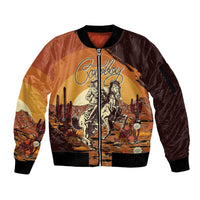 Cowboy Sleeve Zip Bomber Jacket Ride Em Cowboy