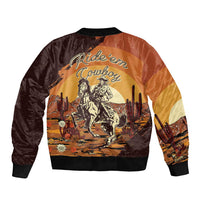 Cowboy Sleeve Zip Bomber Jacket Ride Em Cowboy