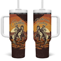 Cowboy Tumbler With Handle Ride Em Cowboy
