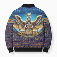 Egyptian Goddess Isis Bomber Puffer Jacket Ancient Mythology Winged Queen