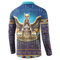 Egyptian Goddess Isis Button Sweatshirt Ancient Mythology Winged Queen