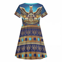 Egyptian Goddess Isis Kid Short Sleeve Dress Ancient Mythology Winged Queen