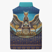 Egyptian Goddess Isis Sleeveless Puffer Jacket Ancient Mythology Winged Queen