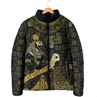 Egyptian God Thoth Padded Jacket Ancient Mythology Ibis Wisdom Hieroglyphic