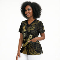 Egyptian God Thoth Scrub Top Ancient Mythology Ibis Wisdom Hieroglyphic