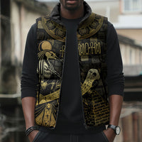 Egyptian God Thoth Sleeveless Puffer Jacket Ancient Mythology Ibis Wisdom Hieroglyphic