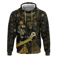 Egyptian God Thoth Zip Hoodie Ancient Mythology Ibis Wisdom Hieroglyphic