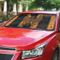 Egyptian God Horus Auto Sun Shade Ancient Mythology Falcon Hieroglyphic Patterns