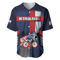 Personalized Netherlands Cycling Baseball Jersey Sporty Style Navy - Wonder Print Shop