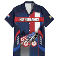 Personalized Netherlands Cycling Family Matching Off The Shoulder Long Sleeve Dress and Hawaiian Shirt Sporty Style Navy - Wonder Print Shop