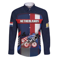 Personalized Netherlands Cycling Family Matching Off The Shoulder Long Sleeve Dress and Hawaiian Shirt Sporty Style Navy - Wonder Print Shop